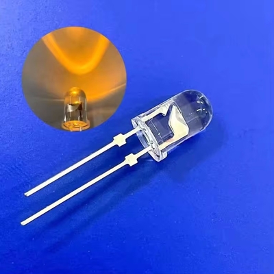 Проходный отверстий 5 мм 45 градусов 590nm Янтарный цвет LED 13000mcd с перекрытием для светофоров
